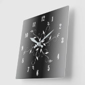 Schwarz-Weiß-Zahlen Akzent Quadratische Wanduhr (Winkel)