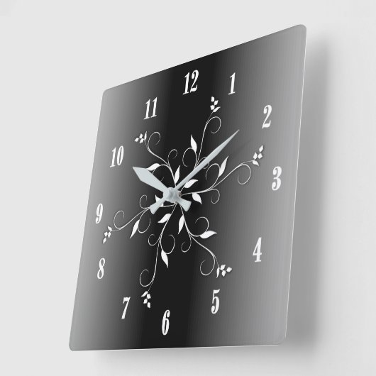 Schwarz-Weiß-Zahlen Akzent Quadratische Wanduhr (Winkel)