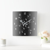 Schwarz-Weiß-Zahlen Akzent Quadratische Wanduhr (Zuhause)