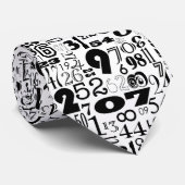 Schwarz-Weiß-Zahlen Necktie Krawatte (Gerollt)