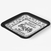 Schwarz/Weiß-Zahlenmuster des 80. Party Pappteller (Gewinkelt)