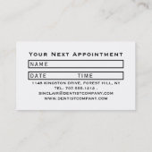 Schwarz-Weiß-Zahn-Logo, Zahnarzternennung Visitenkarte (Rückseite)