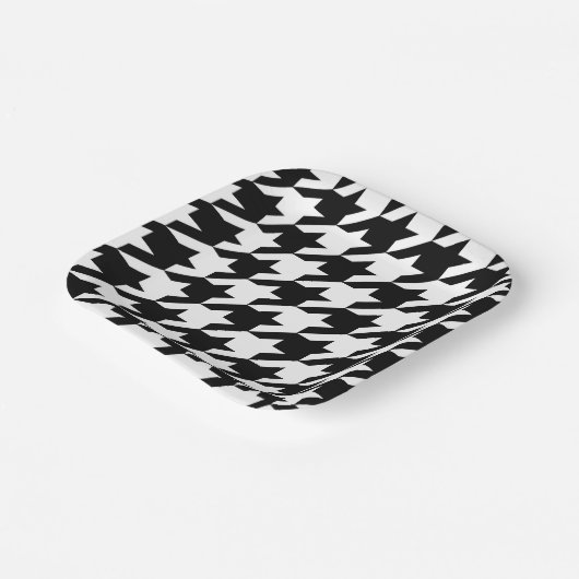 Schwarz-Weiß-Zahn Pappteller (Gewinkelt)