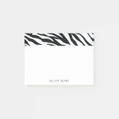 Schwarz/Weiß Zebra Animal Print personalisieren Post-it Klebezettel (Vorderseite)