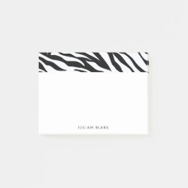 Schwarz/Weiß Zebra Animal Print personalisieren Post-it Klebezettel