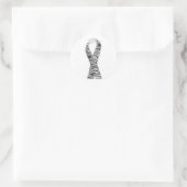 Schwarz-Weiß-Zebra-Band Runder Aufkleber (Tasche)