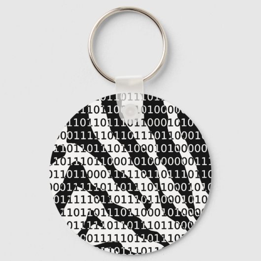 Schwarz-Weiß-Zebra-Binärcode Schlüsselanhänger (Vorderseite)