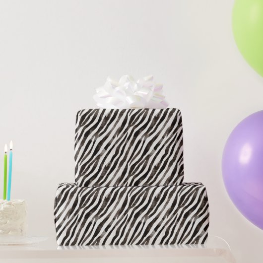 Schwarz Weiß Zebra Druck Geburtstag Geschenkpapier (Partygeschenke)