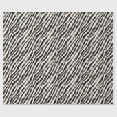 Schwarz Weiß Zebra Druck Geburtstag Geschenkpapier (Flach)