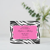 Schwarz, Weiß, Zebra drucken, Save the Date heiß r Ankündigungspostkarte (Stehend Vorderseite)