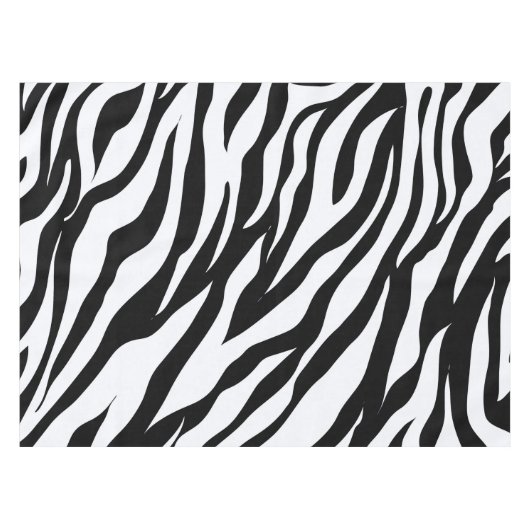 Schwarz-Weiß-Zebra-Dschungel Tischdecke (Vorderseite (Horizontal))