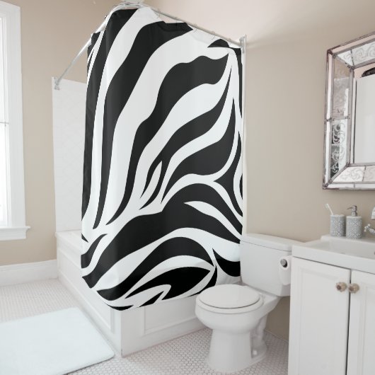 Schwarz-Weiß-Zebra Duschvorhang (Beispiel)