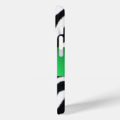 SCHWARZ-WEISS ZEBRA FUR EMERALD GREEN GEM MONOGRAM Case-Mate iPhone HÜLLE (Rückseite / Links)