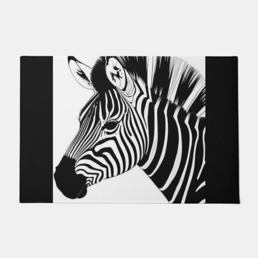 Schwarz-Weiß-Zebra Fußmatte (Vorderseite)