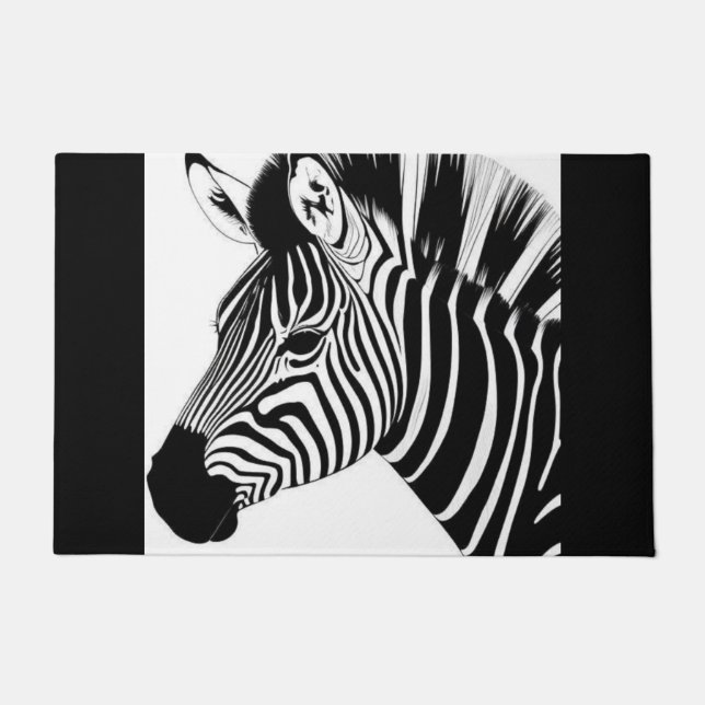 Schwarz-Weiß-Zebra Fußmatte (Vorderseite)