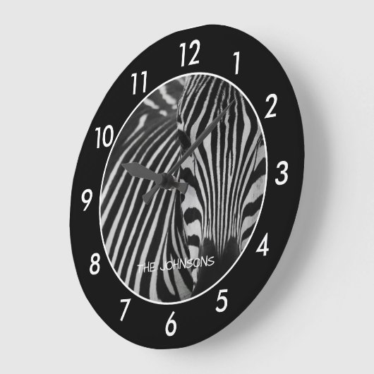 Schwarz-Weiß-Zebra Große Wanduhr (Winkel)