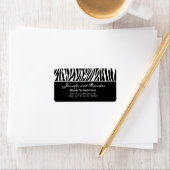 Schwarz-Weiß-Zebra-Hochzeitadresse Adressaufkleber (Insitu)