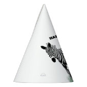 Schwarz-Weiß-Zebra im Gras Partyhütchen (Links)