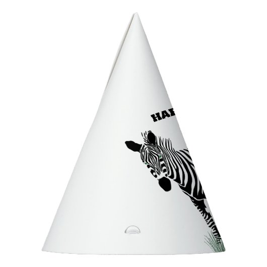 Schwarz-Weiß-Zebra im Gras Partyhütchen (Links)