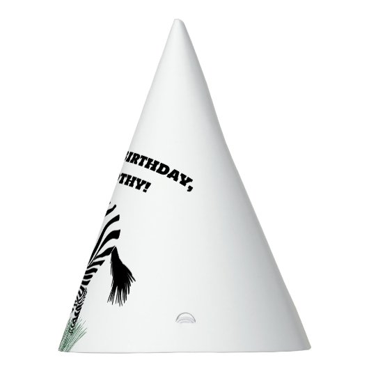 Schwarz-Weiß-Zebra im Gras Partyhütchen (Rechts)