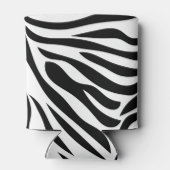 Schwarz-Weiß-Zebra in Monogramm mit heißrosa Dosenkühler (Rückseite)