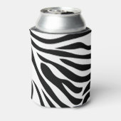 Schwarz-Weiß-Zebra in Monogramm mit heißrosa Dosenkühler (Kanne Rückseite)