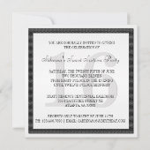 Schwarz-weiß Zebra Invite Ribbon & Jewelen Bow Einladung (Rückseite)