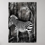 Schwarz-Weiß-Zebra-Kunst | AI Art Poster (Vorne)