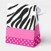 Schwarz-Weiß-Zebra mit Hot-Pink-Brautparty Geschenkschachtel (Rückseite)
