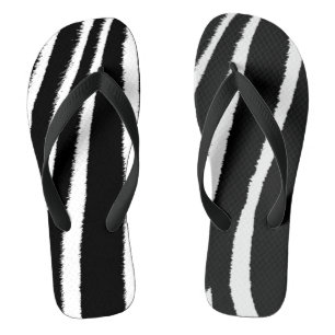 Schwarz-Weiß-Zebra-Muster Badesandalen