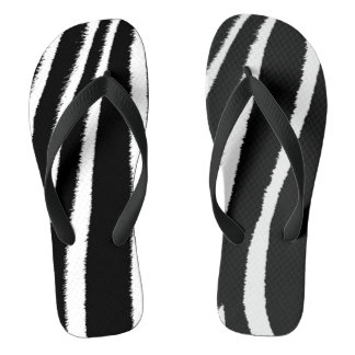 Schwarz-Weiß-Zebra-Muster Badesandalen