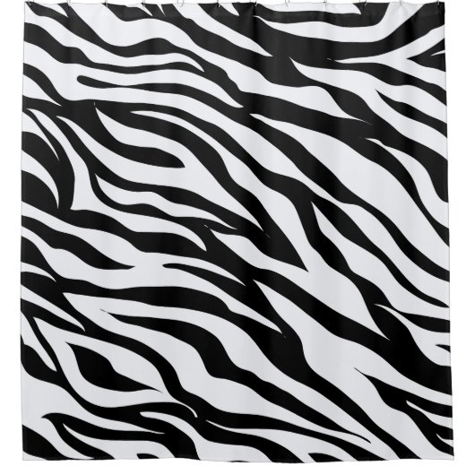Schwarz-Weiß-Zebra-Muster Duschvorhang (Vorderseite)