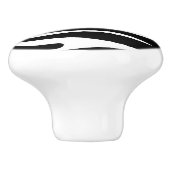 Schwarz-Weiß-Zebra-Muster Keramikknauf (Seitenansicht)