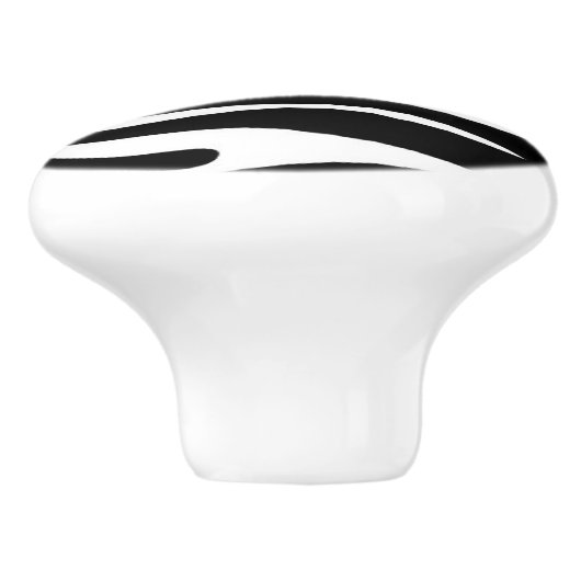 Schwarz-Weiß-Zebra-Muster Keramikknauf (Seitenansicht)