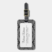 Schwarz-Weiß-Zebra-Muster - kundenspezifisch Gepäckanhänger (Vorderseite vertikal)