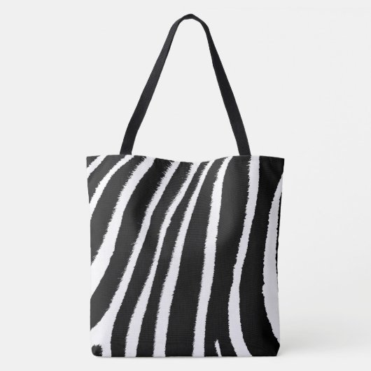 Schwarz-Weiß-Zebra-Muster Tasche (Rückseite)