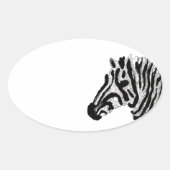 Schwarz-Weiß-Zebra Ovaler Aufkleber (Vorderseite)
