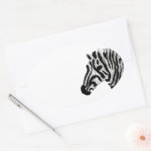 Schwarz-Weiß-Zebra Ovaler Aufkleber (Umschlag)