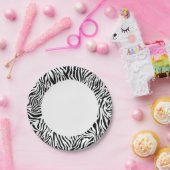 Schwarz-Weiß-Zebra Pappteller (Party)