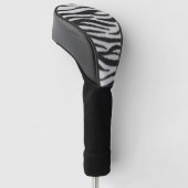 Schwarz-Weiß-Zebra-Pelz-Druckmuster Golf Headcover (angewinkelt)