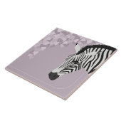 Schwarz-weiß Zebra Pink Ivy Fliese (Seite)