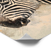 Schwarz-Weiß-Zebra Print African Art Poster (Ecke)