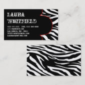 Schwarz-Weiß-Zebra Print Animal Business Card Visitenkarte (Vorne/Hinten)