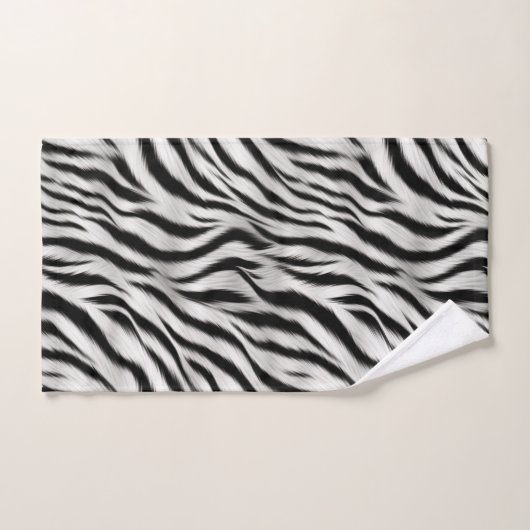 Schwarz-weiß Zebra Print Animal Safari Badhandtuch Set (Handtuch)