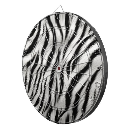 Schwarz-weiß Zebra Print Animal Safari Dartscheibe (Vorderseite rechts)