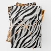 Schwarz-weiß Zebra Print Animal Safari Geschenkpapier Set (Beispiel)