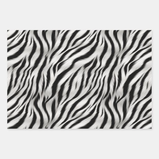 Schwarz-weiß Zebra Print Animal Safari Geschenkpapier Set (Vorderseite)