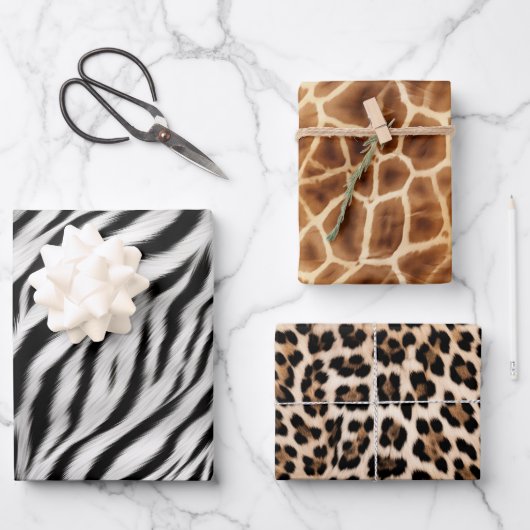 Schwarz-weiß Zebra Print Animal Safari Geschenkpapier Set (Vorderseite)