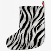 Schwarz-weiß Zebra Print Animal Safari Großer Weihnachtsstrumpf (Rückseite)