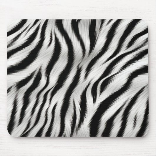 Schwarz-weiß Zebra Print Animal Safari Mousepad (Vorne)